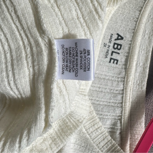 ABLE Off-White Ribbed Top - Picture 3 of 4